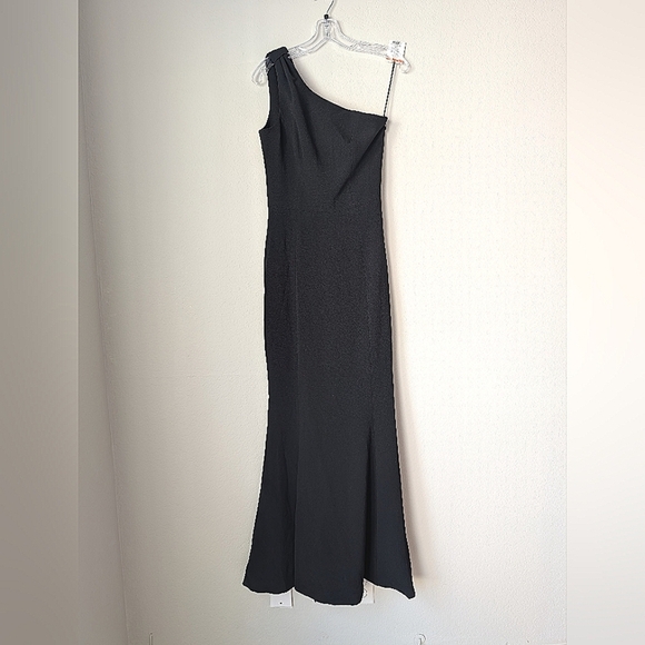 NWOT Dress the Population One-Shoulder Black Georgina Gown Size Small - Picture 2 of 16